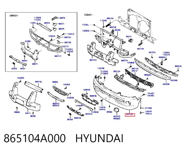 Paragolpes 865104A000 Hyundai/Kia