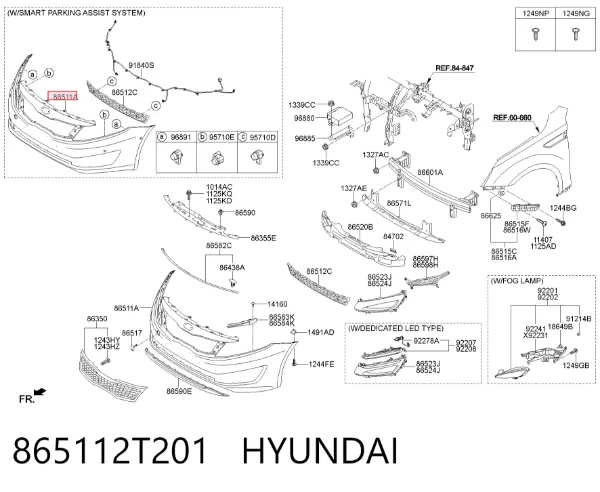 Paragolpes 865112T201 Hyundai/Kia