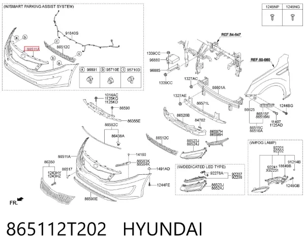 Paragolpes 865112T202 Hyundai/Kia