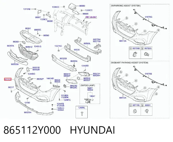 Paragolpes 865112Y000 Hyundai/Kia