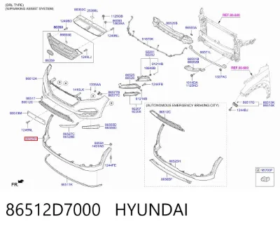 Alerón del parachoques trasero HYUNDAI 86512D7000