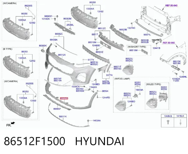 Alerón delantero 86512F1500 Hyundai/Kia