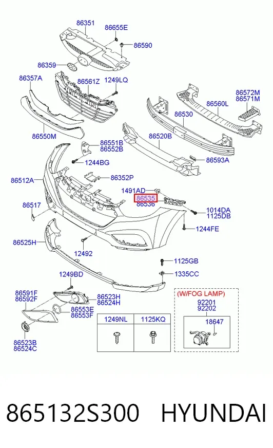 Soporte de parachoques delantero izquierdo 865132S300 Hyundai/Kia