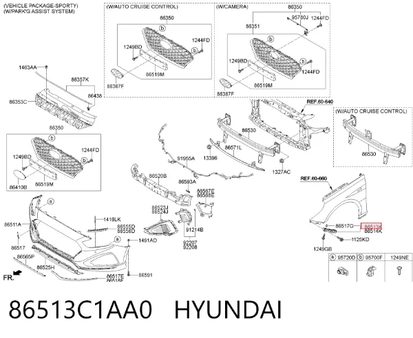 Soporte de parachoques delantero izquierdo 86513C1AA0 Hyundai/Kia