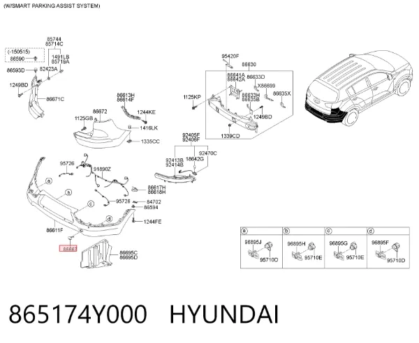 Tapa del enganche de remolcado delantera KIA Rio III
