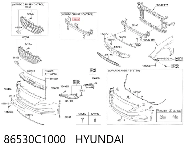 Refuerzo parachoque delantero Hyundai Sonata VII