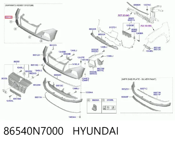 Paragolpes 86540N7000 Hyundai/Kia