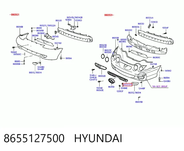 Parrilla Hyundai Coupe I