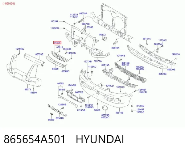 Parrilla 865654A501 Hyundai/Kia