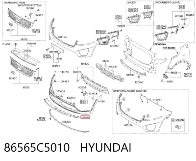 Moldura del parachoques delantero HYUNDAI 86565C5010