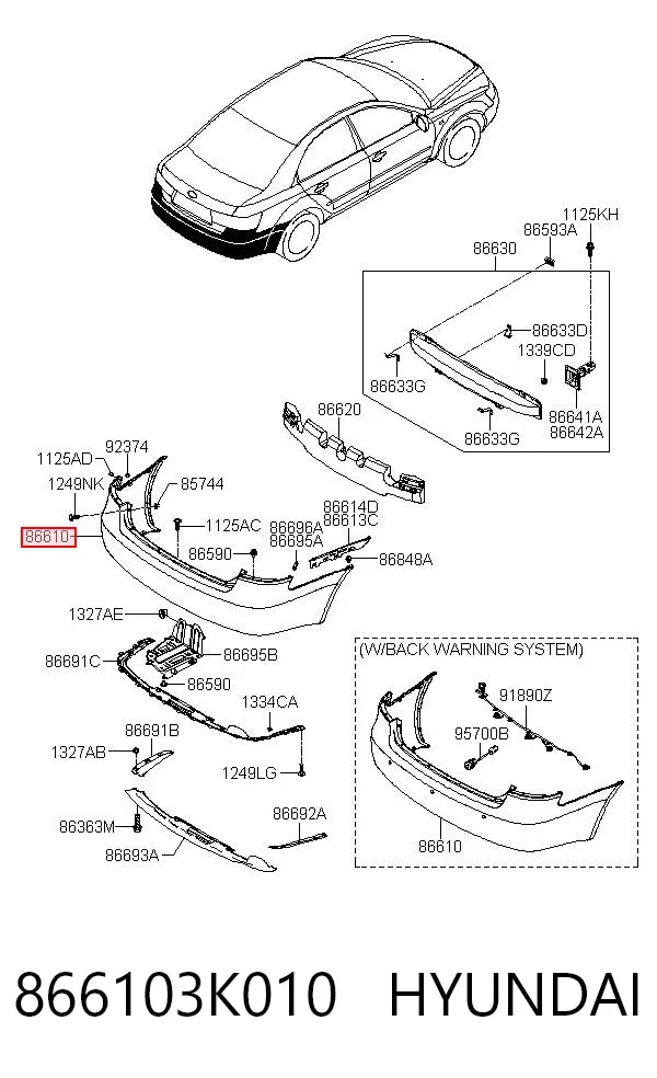 Parachoques trasero Hyundai Sonata V