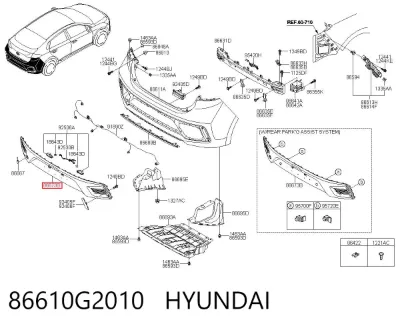 Moldura de parachoques trasero HYUNDAI 86610G2010