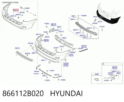Parachoques trasero HYUNDAI 866112B020