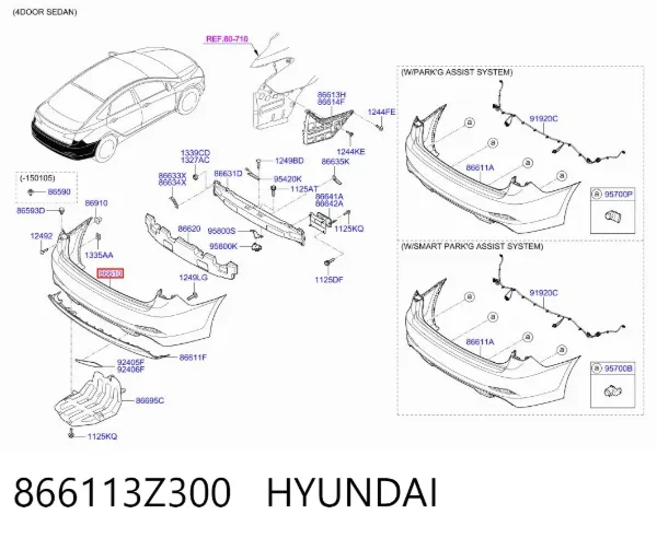 Parachoques trasero Hyundai I40 I