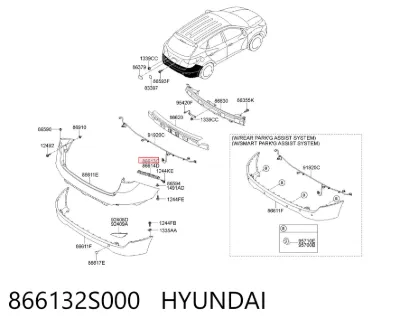 Soporte de parachoques trasero izquierdo HYUNDAI 866132S000