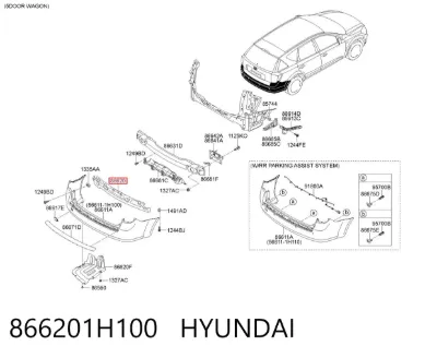 Absorbedor de parachoques trasero HYUNDAI 866201H100