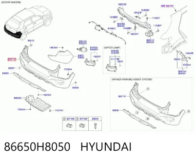 Parachoques trasero, parte inferior HYUNDAI 86650H8050