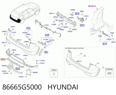 Protector de parachoques trasero HYUNDAI 86665G5000