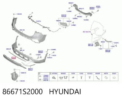 Protector de parachoques trasero HYUNDAI 86671S2000