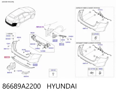 Parachoques trasero, parte inferior HYUNDAI 86689A2200