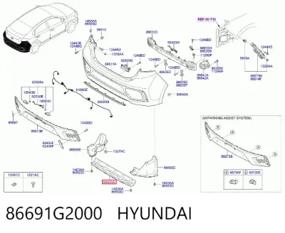 Protector de parachoques trasero HYUNDAI 86691G2000
