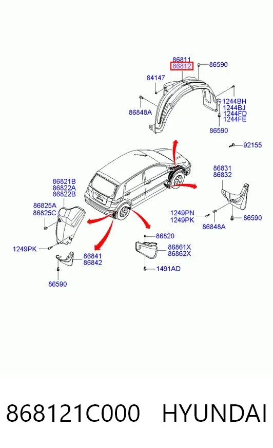Paso rueda 868121C000 Hyundai/Kia