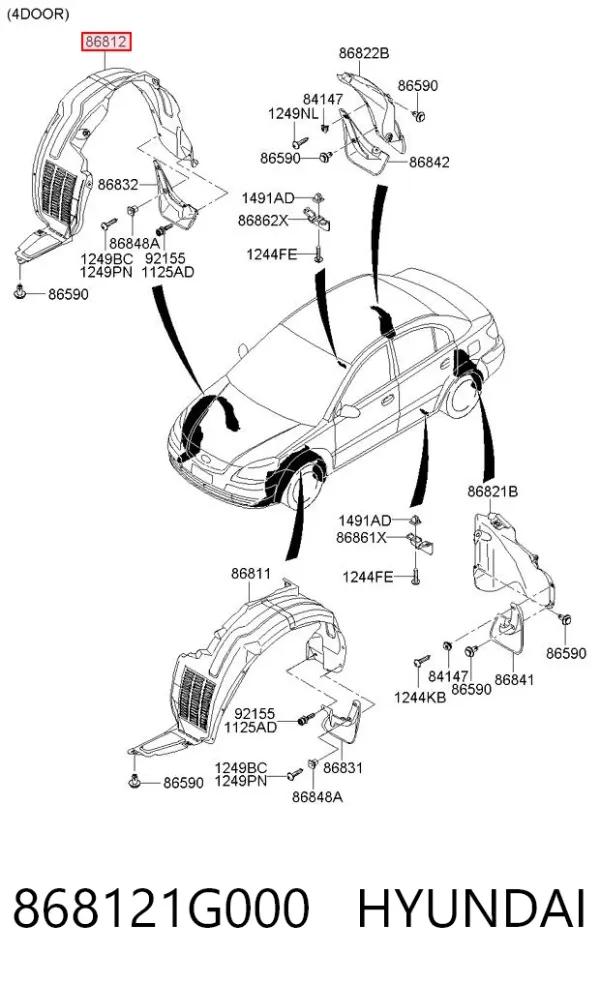 Paso rueda 868121G000 Hyundai/Kia
