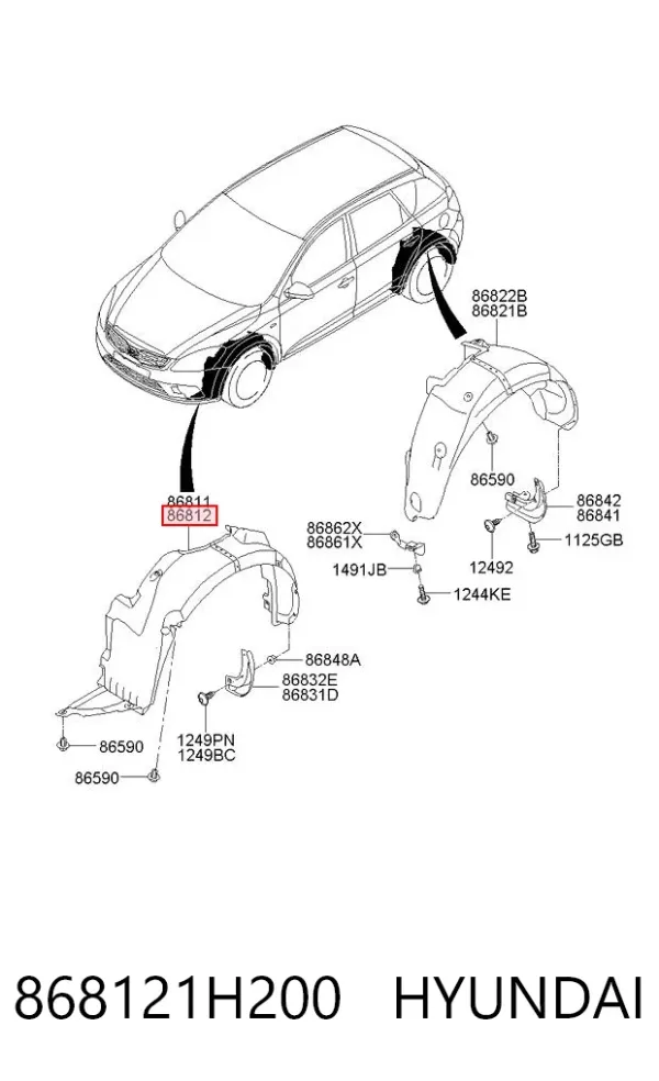 Paso rueda 868121H200 Hyundai/Kia
