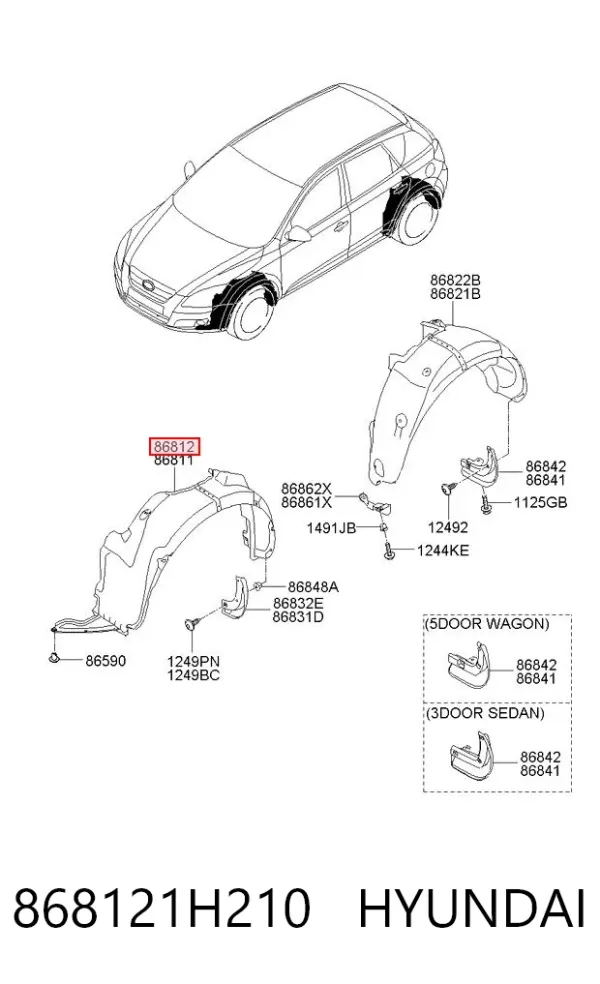 Paso rueda 868121H210 Hyundai/Kia