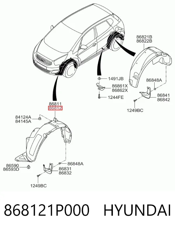 Paso rueda 868121P000 Hyundai/Kia