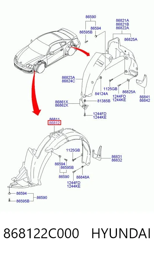 Paso rueda 868122C000 Hyundai/Kia
