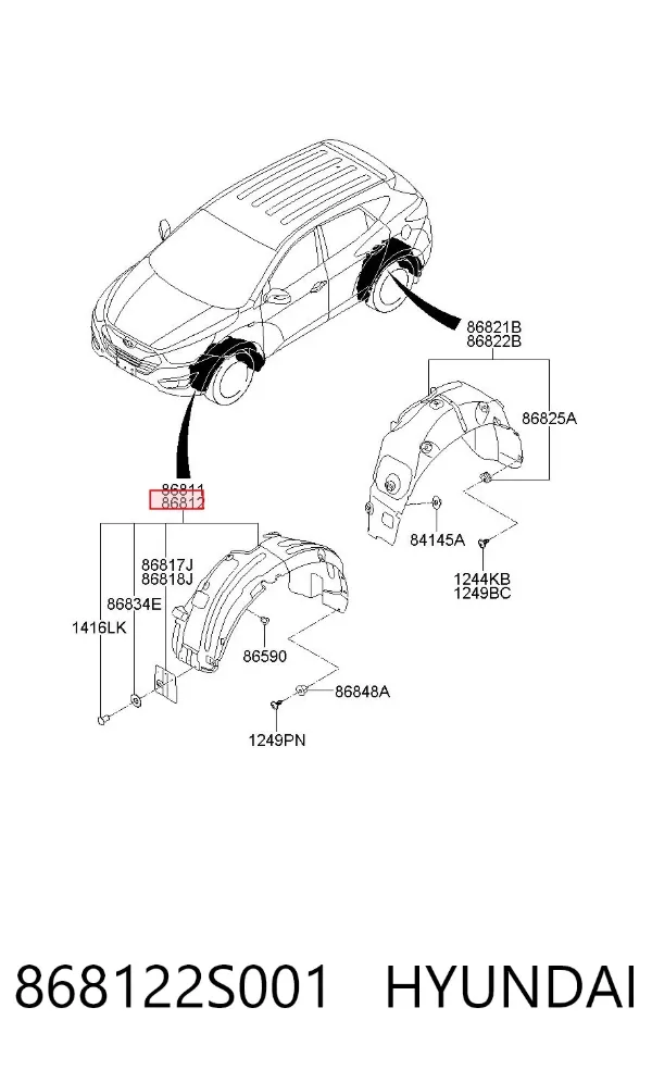 Paso rueda 868122S001 Hyundai/Kia
