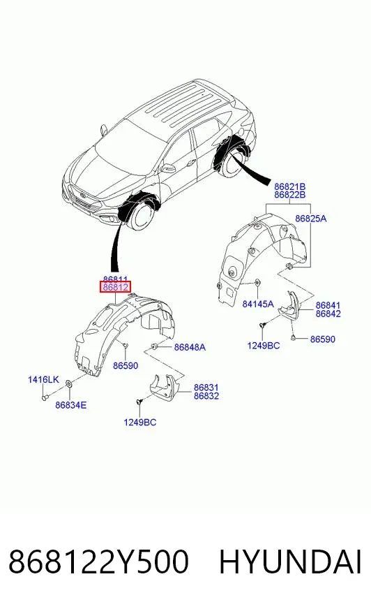 Paso rueda 868122Y500 Hyundai/Kia
