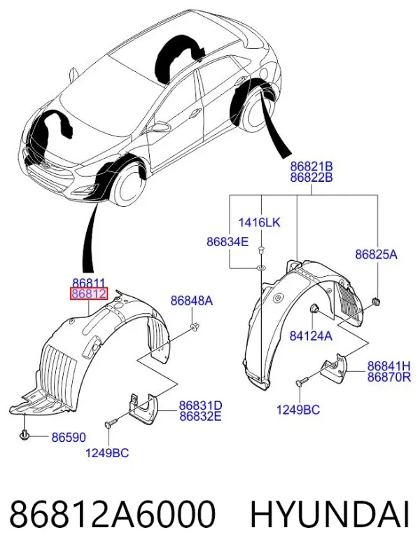 Paso rueda 86812A6000 Hyundai/Kia