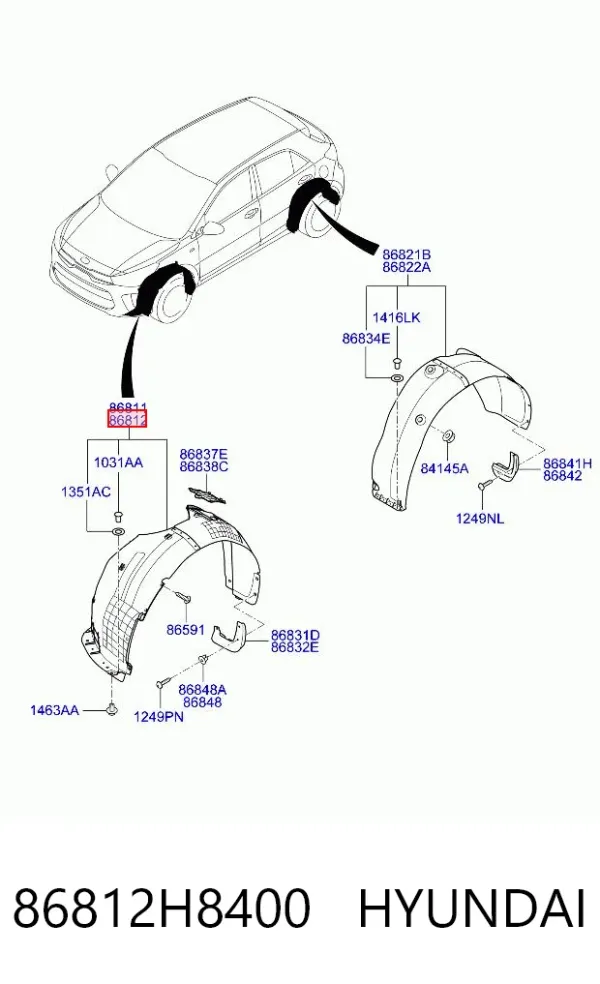 Paso rueda 86812H8400 Hyundai/Kia