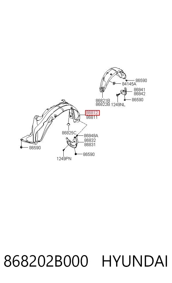 Paso rueda 868202B000 Hyundai/Kia