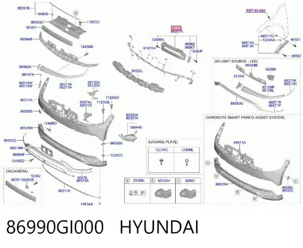 Persiana del radiador 86990GI000 Hyundai/Kia