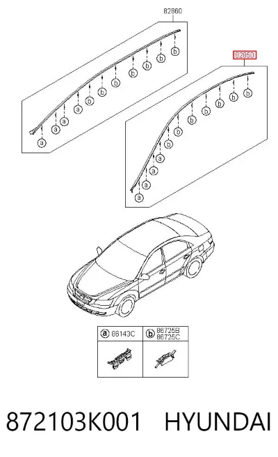Moldura de techo izquierda HYUNDAI 872103K001