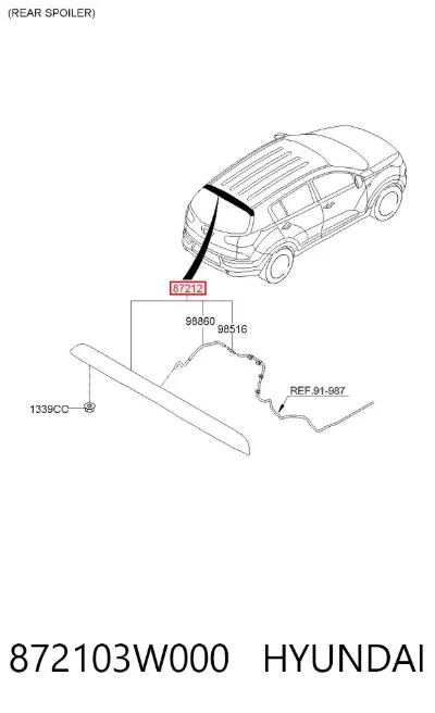 Alerón de puerta trasera HYUNDAI 872103W000