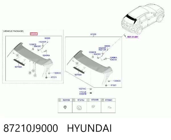 Alerón 87210J9000 Hyundai/Kia