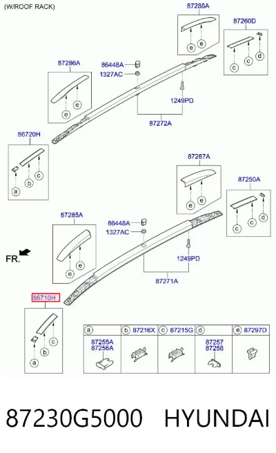 Moldura de techo izquierda HYUNDAI 87230G5000