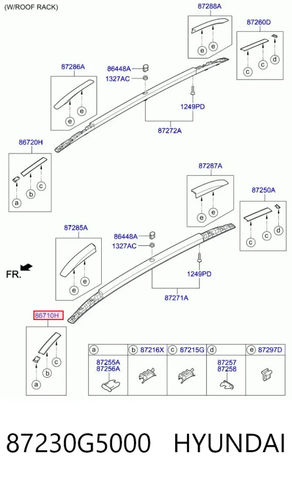 Moldura de techo izquierda 87230G5000 Hyundai/Kia