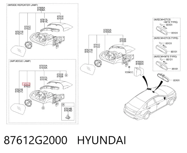  87612G2000 Hyundai/Kia