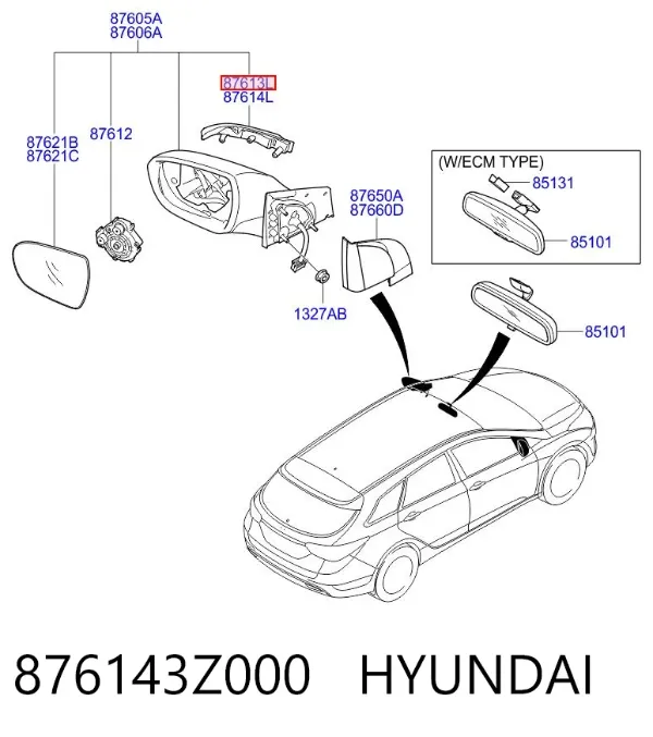 Intermitente izquierdo 876143Z000 Hyundai/Kia