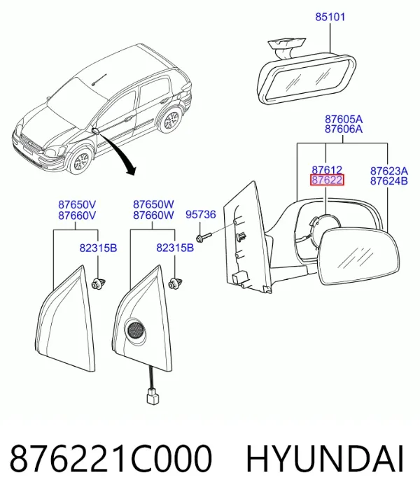  876221C000 Hyundai/Kia