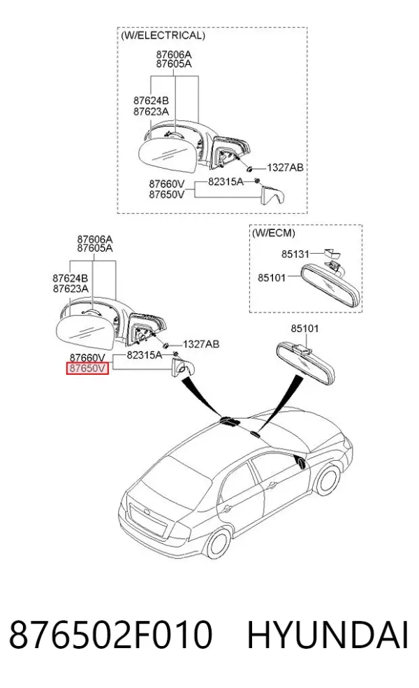 Espejo de retrovisor izquierdo KIA Cerato II