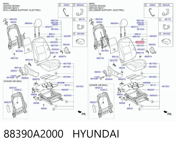 Relé de calefacción de asiento 88390A2000 Hyundai/Kia