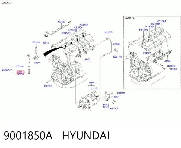 Junta de inyectores 9001850A Hyundai/Kia