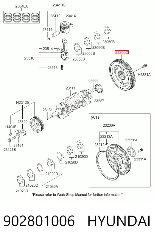 Volante motor 902801006 Hyundai/Kia