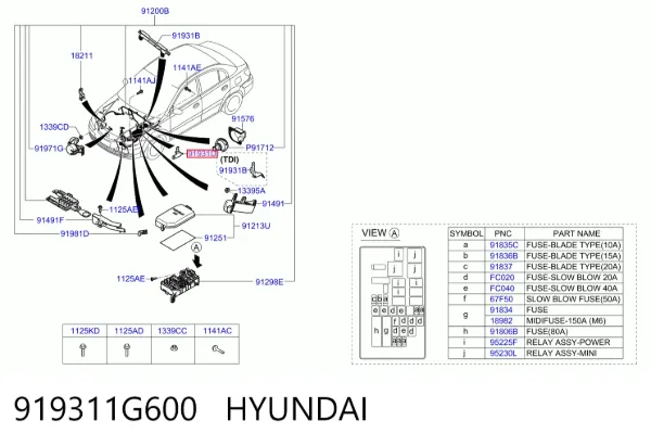 919311G600 Hyundai/Kia